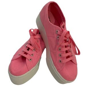 Superga Classic Hot Pink Canvas Lace-up Sneakers (Peoples Shoes of Italy) sz37.5